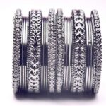 Elegant Silver Oxidized Metal Bangles